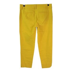 LOFT Marisa Ankle Pants Yellow Cropped Straight Leg Women's Size 4 Casual Spring